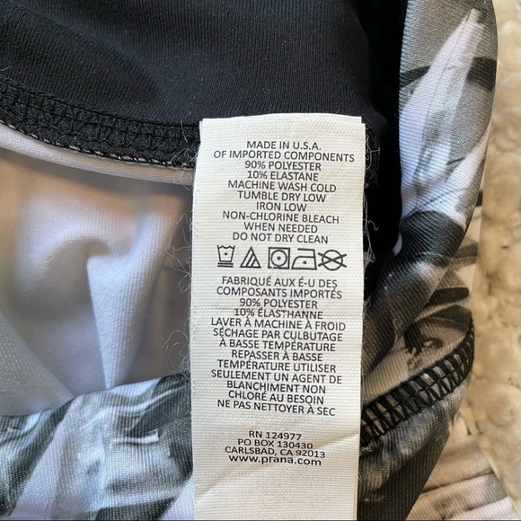 PRANA Leaf Print Roxanne Cropped Workout Leggings Medium - Picture 6 of 7